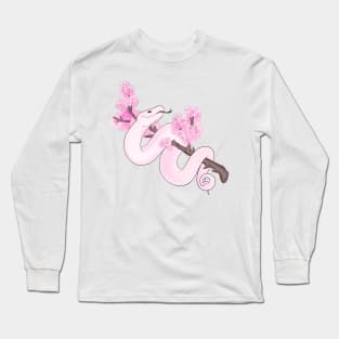 Pink Sakura Viper: White Long Sleeve T-Shirt